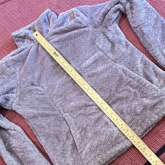 Women's medium soft fleece dusty mauve / light purple Cozy Cream Teddy Jacket - Picture 13 of 15